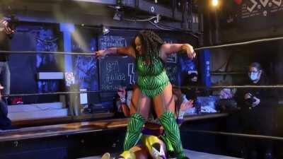 Erica getting buried in Faye’s ass and smothered in her tits