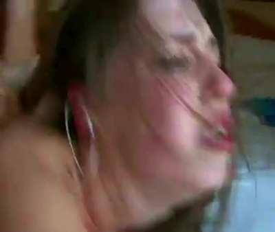 Brunette roughly pounded