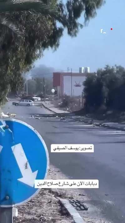 Israeli tanks are targeting civilian cars on Salah Al Deen road after they told civilians to evacuate through it