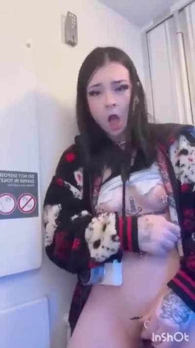 Sluts In Airplane Bathroom Flashing/Masturbating