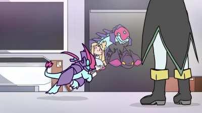 Galaxy-Eyes Cloudragon does a little dance