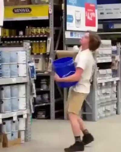 When someone puts a bucket over your head so you do a good deed and recover their jacket