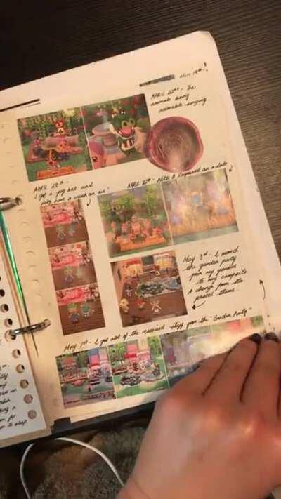 I have like 100 screenshots of AC in my phone so I decided to print out the best memories from when I started AC and make it to an album in my planner ☺️☺️ I love it. It’s still #wip. Need go decorate it a little more!