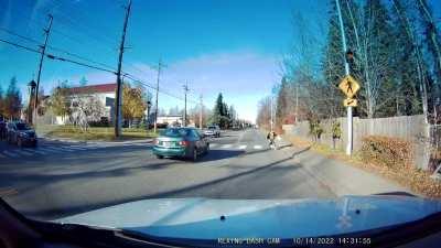 Almost saw a kid get killed today at a crosswalk today. So glad it didn’t happen… jfc what an idiot.