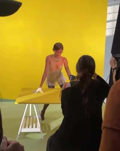 BTS of Vogue Italia cover shoot