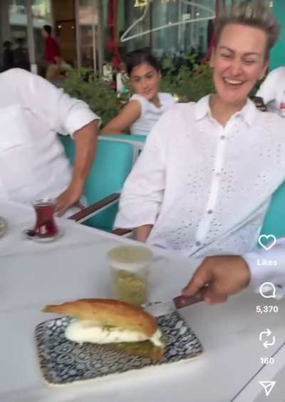 This time instead of steak it’s dessert