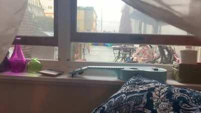 Ran around my apartment for 20 minutes trying to figure out where the horror movie sound effects were coming from, turns out the wind was playing ukulele!