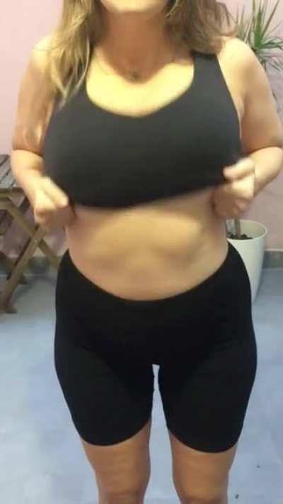 Wanna watch these yoga boobies bounce?