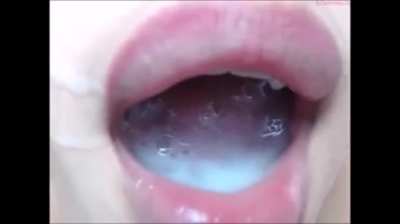 Loves to show off cum