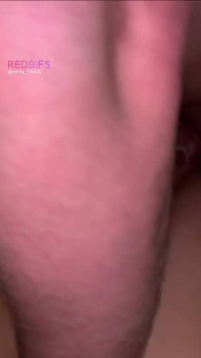 Taking my first creampie from another man as a married woman! He was so backed up 🫣