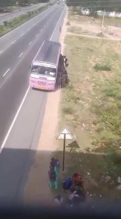 How many people got into the bus ?