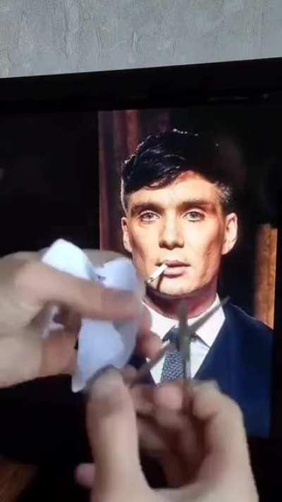 He just needs a Paper and a scissor :