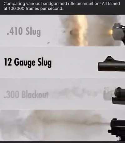 Different guns, bullet views
