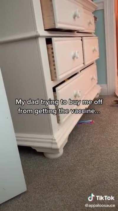 Brainwashed father in anguish over his family getting vaccinated.