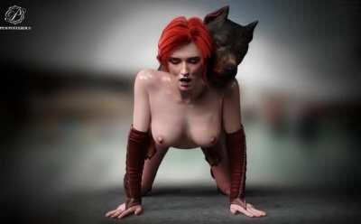 Mounted and fucked by her loving pet (pewposterous)