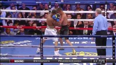 Lomachenko throwing murderous body punches on Gary Russell Jr