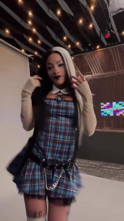 Zelina as Frankie Stein for Halloween