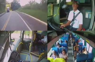 Damn! This bus driver is a HERO!