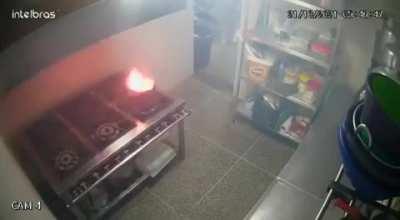 When you try to put out an oil fire...