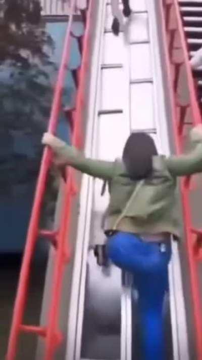 To go up on stairs