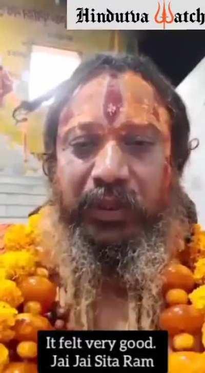 Watch: Paramhans Das, a prominent Hindu priest from Ayodhya in Indian state of Uttar Pradesh calls on Hindus to start procuring the weapons and begin ethnic cleansing of Muslims and Christians in India.