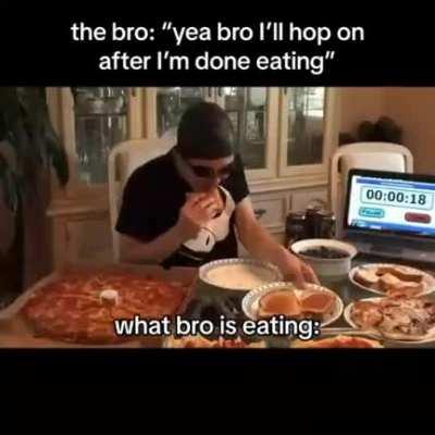 I'm honestly surprised nogla's managed to stay that skinny with such a diet