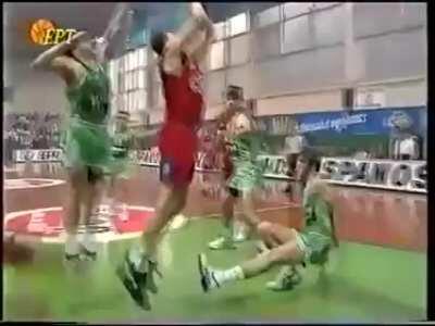 A basketball player got angry and rammed his head against a cement block which instantly paralyzed him