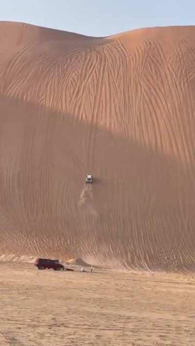 driving up this sand dune