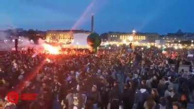 Today, the President of France said he’s going to force through a raise of the retirement age without a vote. Tonight, Paris looks like this.
