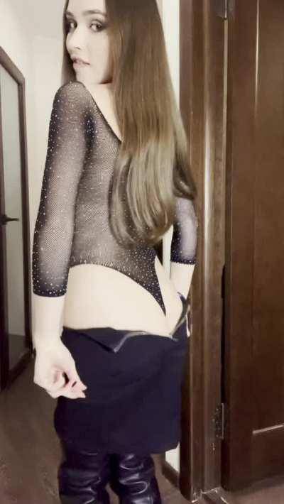 My ass eats my bodysuit but It would be better to eat your cock