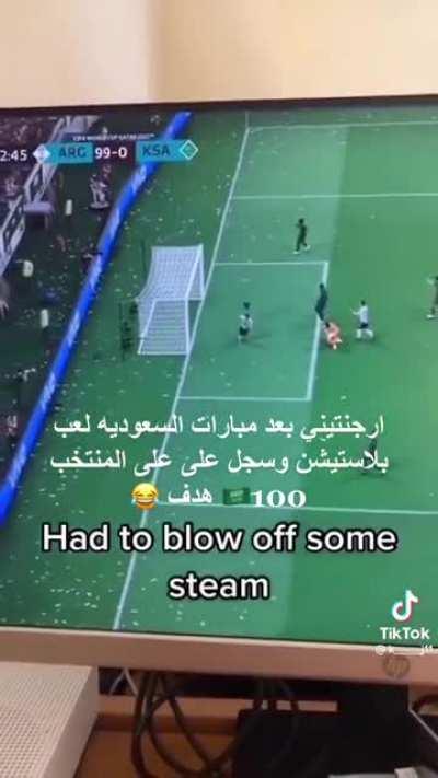 Argentina fans still blowing off steam after there loss with Saudi 😂