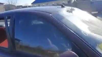 Russian soldiers shot an old Ukrainian couple who were driving home.