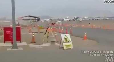 Unbelievable LATAM Airlines A320neo has been hit by a vehicle crossing the runway while taking off from Lima Airport in Peru.