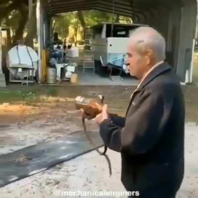 My Artificer colleague demonstrating his new GoblinBegone blunderbuss.