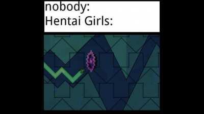 More anime memes but the punchline is replaced with Geometry Dash