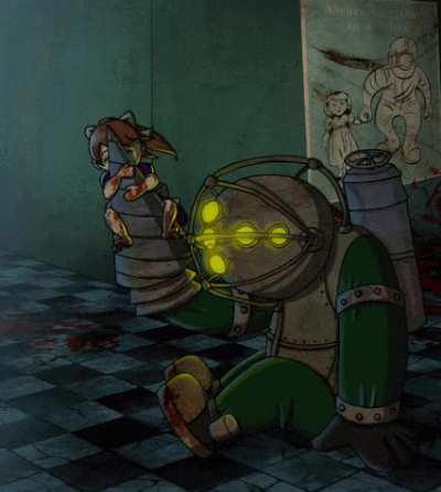 I can't believe I used to be scared of the big daddy and little sister when I was younger, I remember first seeing them in PlayStation All stars and thought he was terrifying, to the point I didn't want to play the game anymore. But These two are the cute