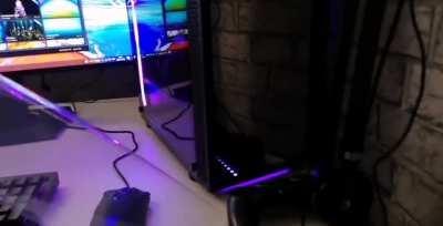 The peel of doom. The plastic actually shocked and killed the case RGB after we finished the build