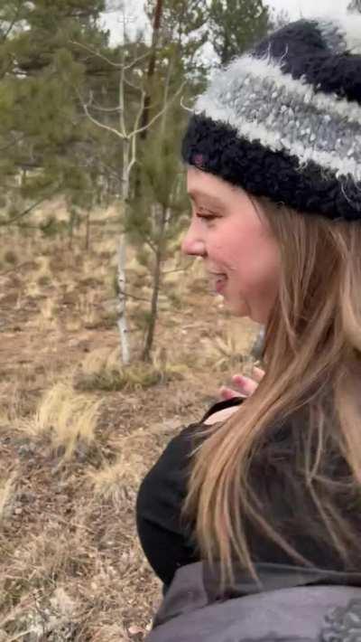 When he cums on your face on a walk in the woods, you just keep walking after!