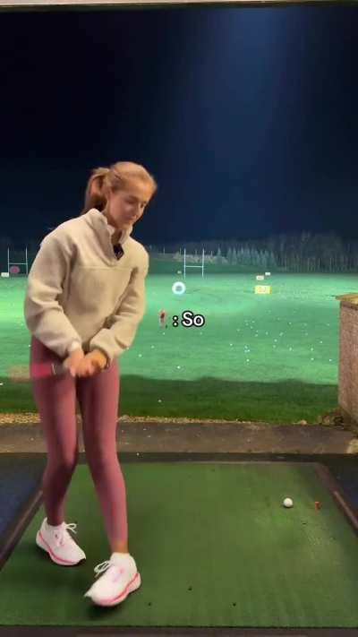 To mansplain golf to pro golfer Georgia Ball