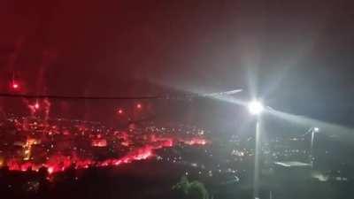 Celebration of Albanian Independence Day in Tetova, North Macedonia.