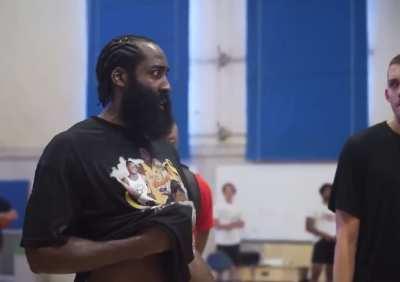 Harden praises Scottie Barnes for picking him up full court at the Rico Hines pick up game