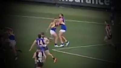 Josh Kennedy's hit on Brad Sheppard behind play