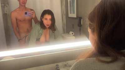 As the cleaners were waiting outside our door because we were late for checkout… [F][M]