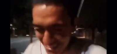 Footage of man taking the honkpill