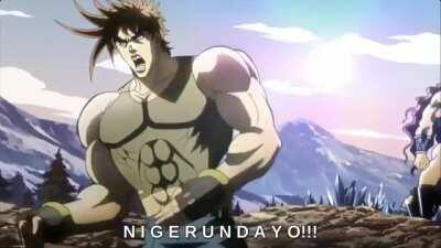 when you're joseph joestar and you run away from an aztec stripper god that is weirdly named, kars.