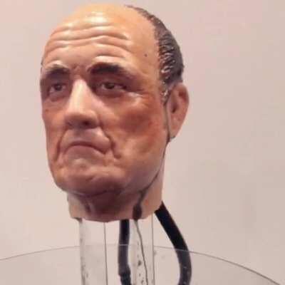 I sculpted this sweaty Rudy Giuliani drip fountain.