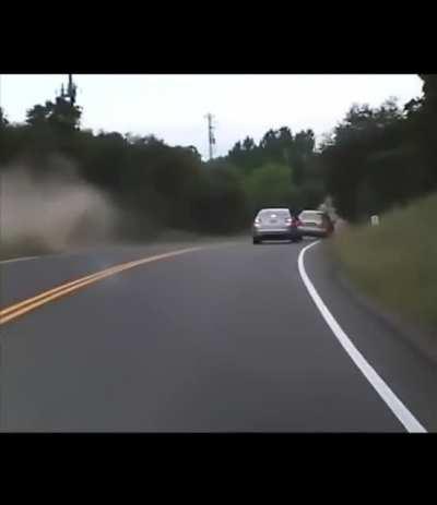 Dude tries passing up car