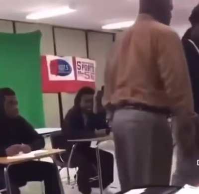 Teacher shows student who is boss.