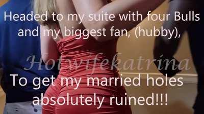 A peek into my life! Here's a look at me meeting four Bulls in the hotel lobby before taking them up to my suite to let them run a train on me!