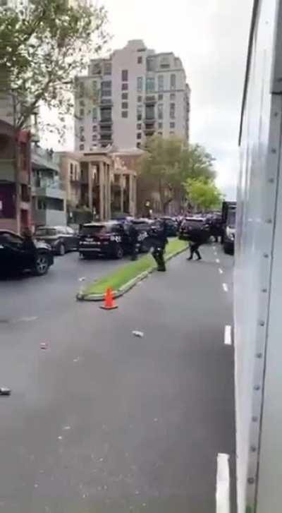Tradesmen attack the Police in Melbourne, Australia - 9/21/21